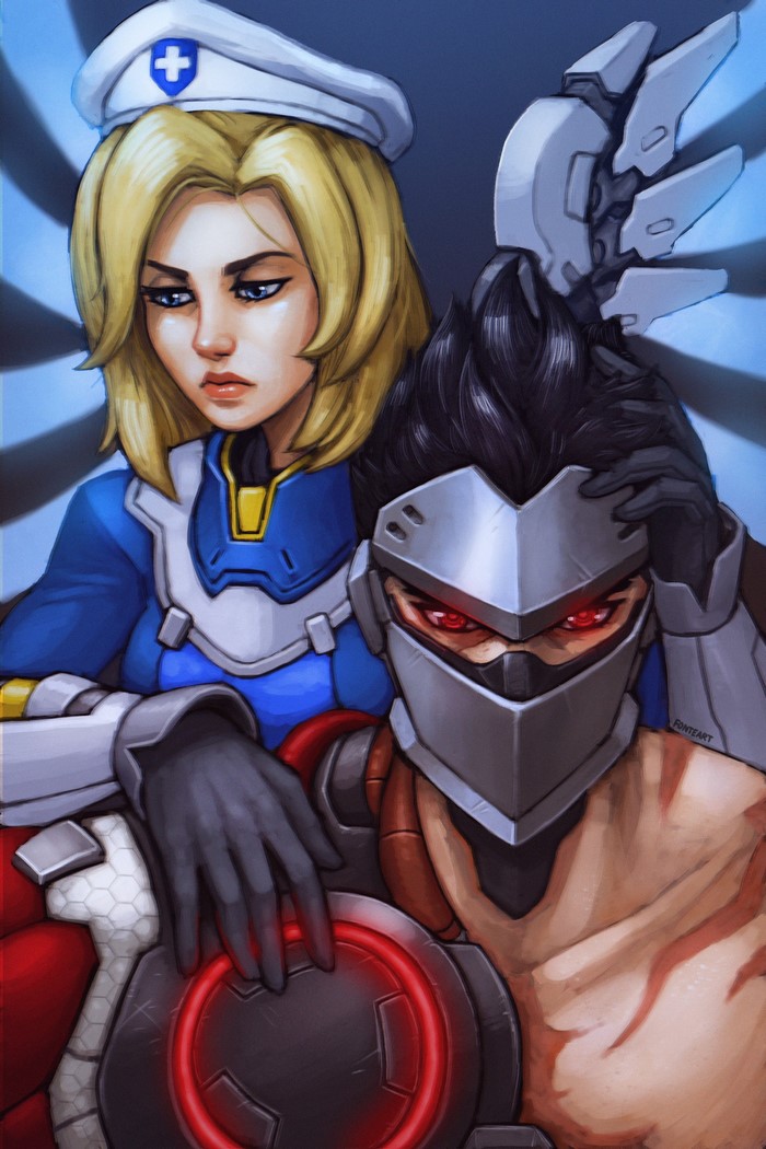 Mercy and Genji from Overwatch
