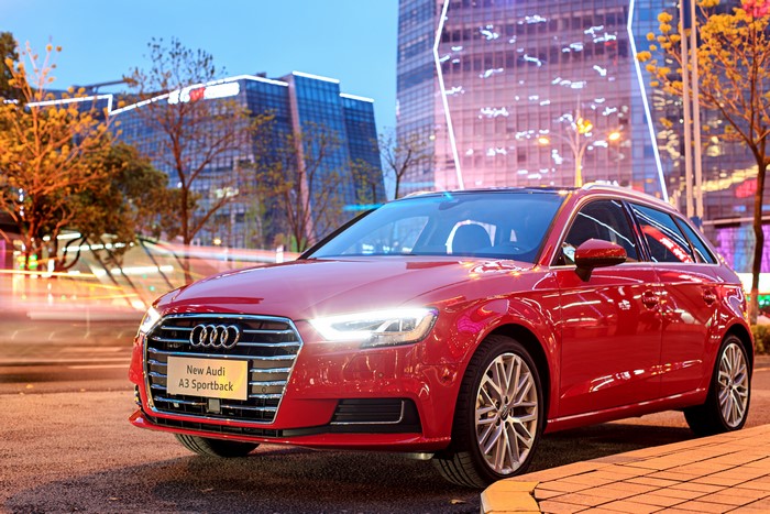 Red Audi A3 Sportback 35 TFSI 4K