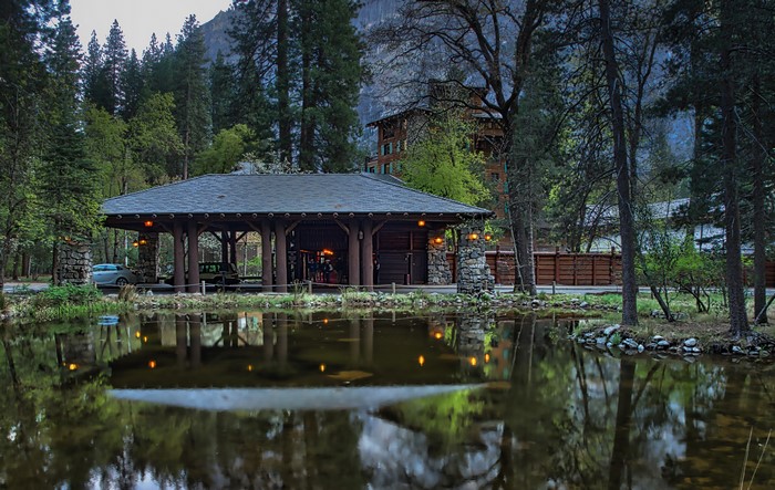 Ahwahnee Hotel Yosemite National Park with Pond