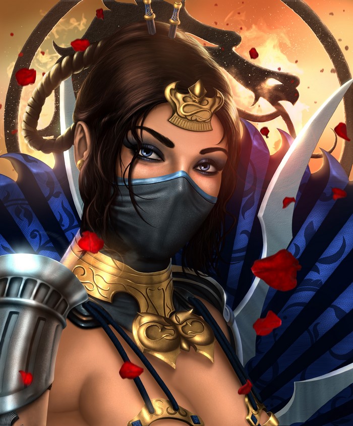 4K Kitana from Mortal Kombat with Mask and Armor