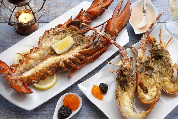 Grilled Lobster with Caviar and Lemon