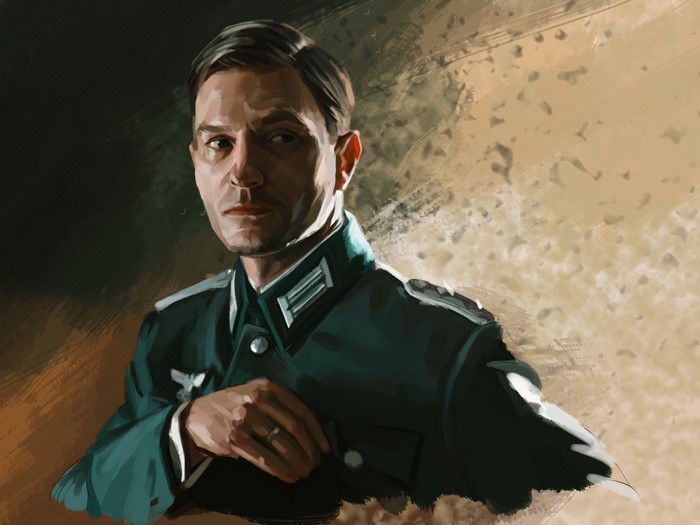 Painting of Thomas Kretschmann as a German officer