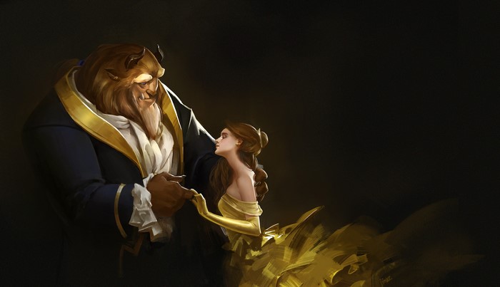 Belle and Beast dancing from Beauty and the Beast