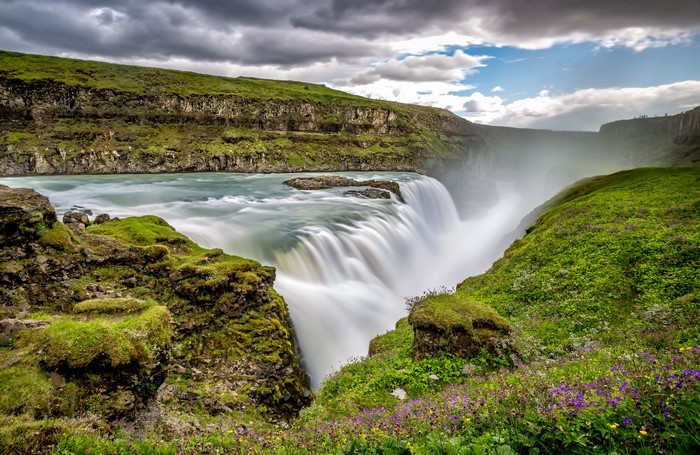 4K Gullfoss Waterfall in Iceland