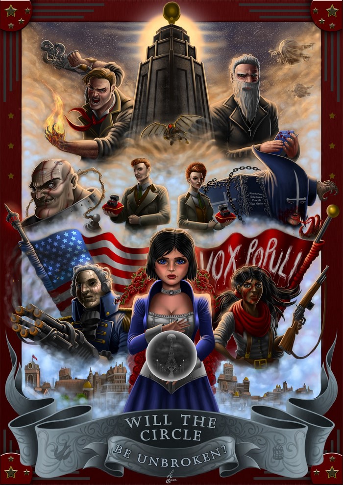 Elizabeth and characters from BioShock Infinite