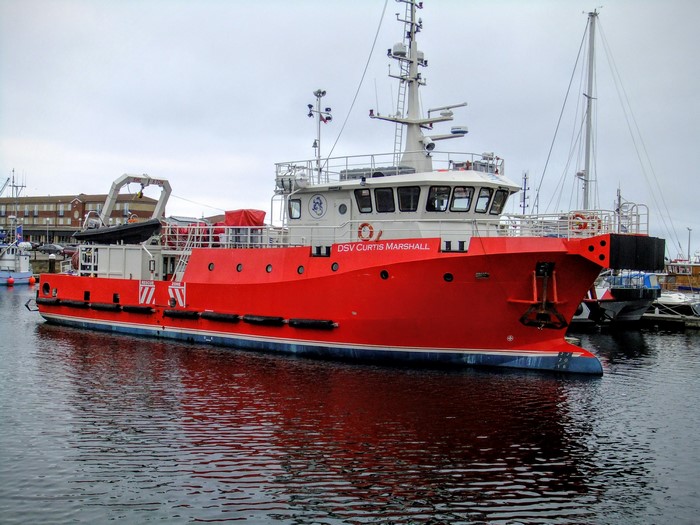 DSV Curtis Marshall ship in marina