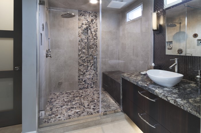 Modern Bathroom Interior Design with Shower and Vanity