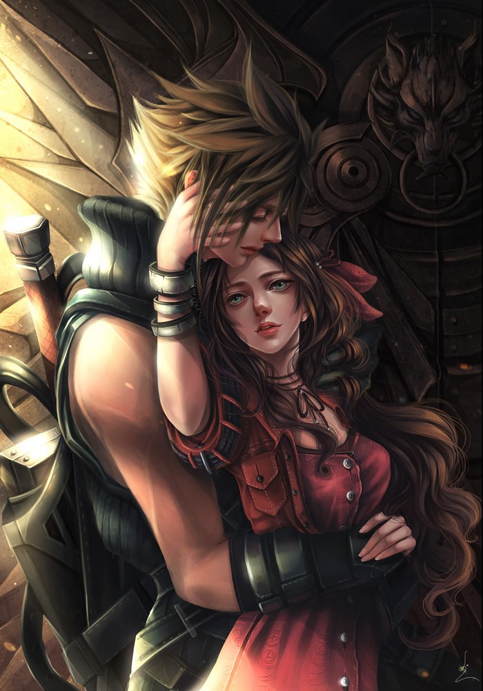 Cloud and Aerith from Final Fantasy VII