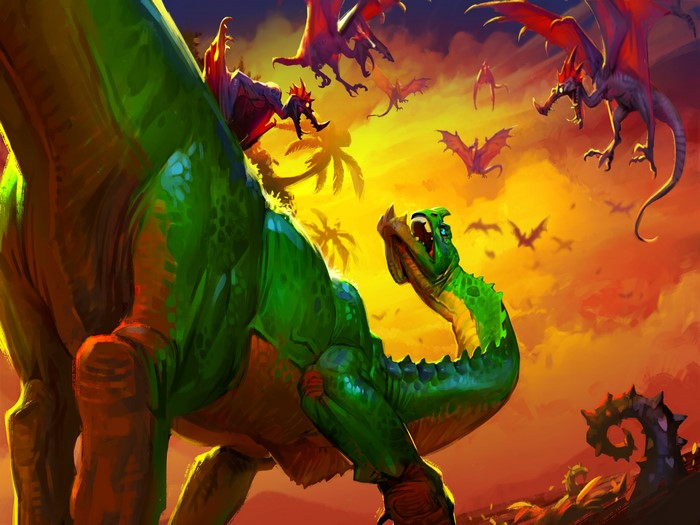 Dinosaurs and Pterodactyls in Hearthstone
