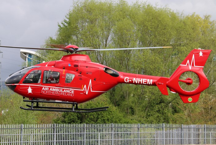 Red Air Ambulance Helicopter G-NHEM Northern Ireland