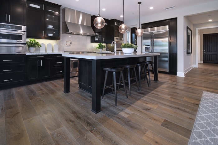 Modern Kitchen with Island and Stainless Steel Appliances