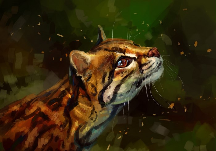 Painting of an Ocelot's Head