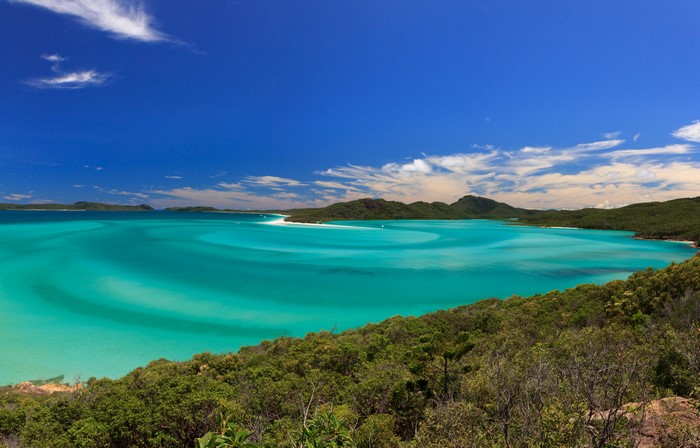 Whitehaven Beach Australia Coast Forests Hill Bay