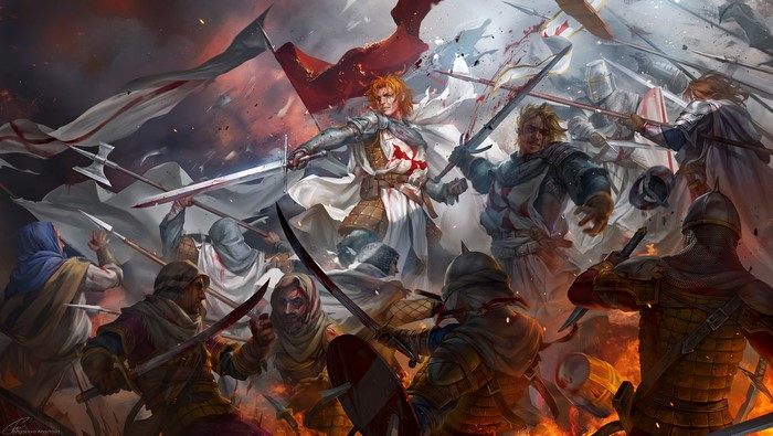 Templars vs. Saracens Battle Illustration