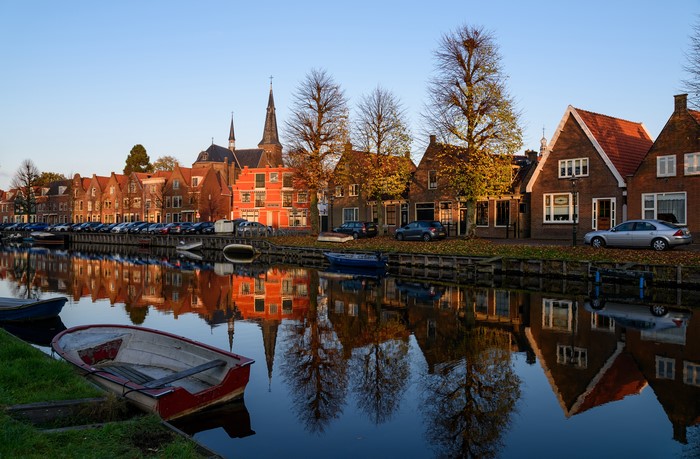 Monnickendam, Netherlands: Canal with Houses and Reflections