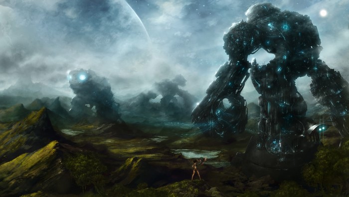 Giant robots in a fantastic world
