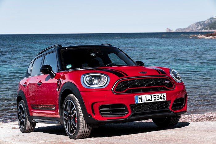 Red 2017 John Cooper Works Countryman Mini by the Sea
