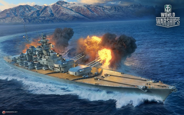 World of Warships Battleship Firing Guns