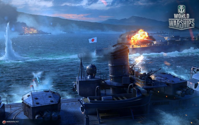 World of Warships Japanese naval battle