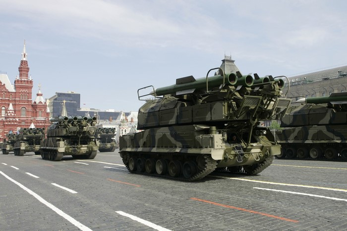 Russian missile launchers on Red Square during Victory Day parade