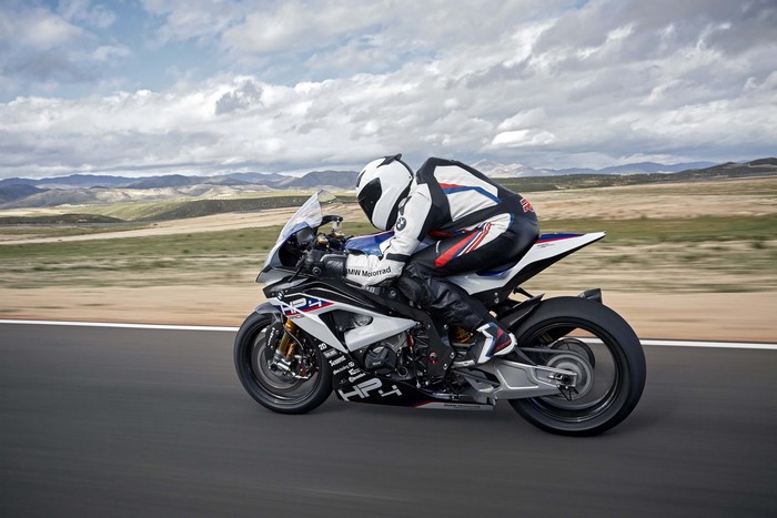 2017 HP4 RACE BMW Motorcycle with Motorcyclist