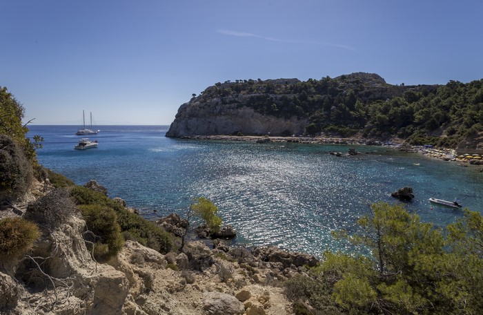 4K Rhodos Greece Coast Cove