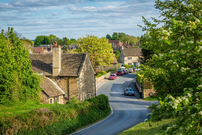 Houses and street in Lacock, England