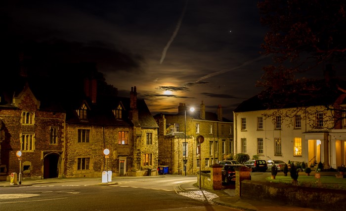 Lincoln England Houses Street Night Street Lights