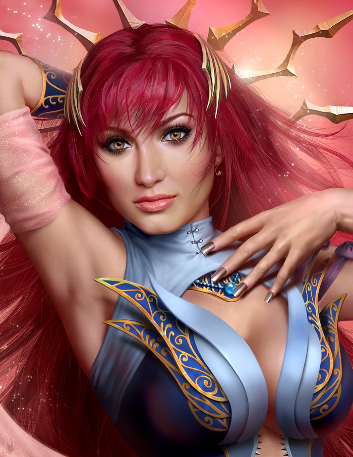 Lana Solaris, Redhead girl with golden eyes