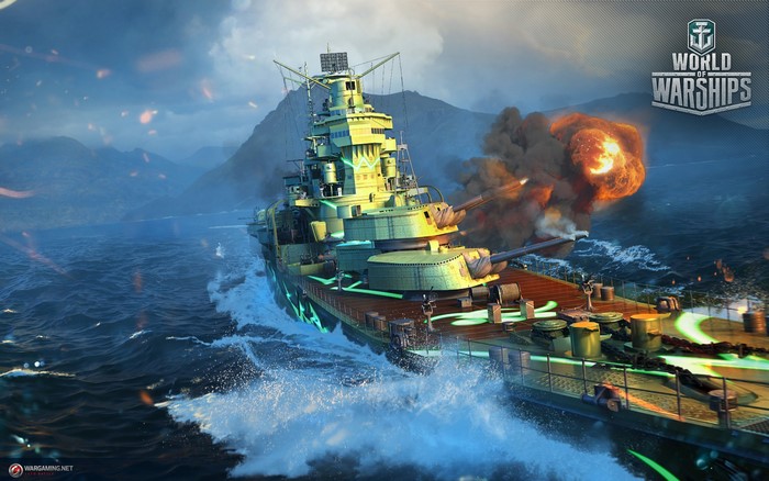 ARP Takao firing in World of Warships