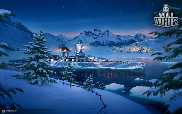 Admiral Graf Spee from World of Warships in a winter setting