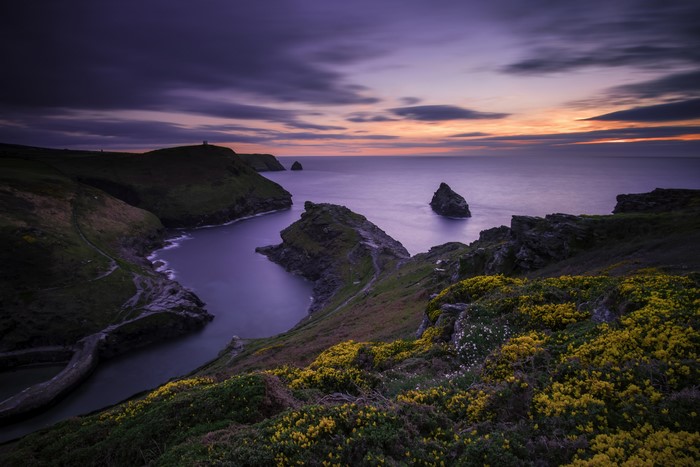 Boscastle North Cornwall Coastline at Sunset