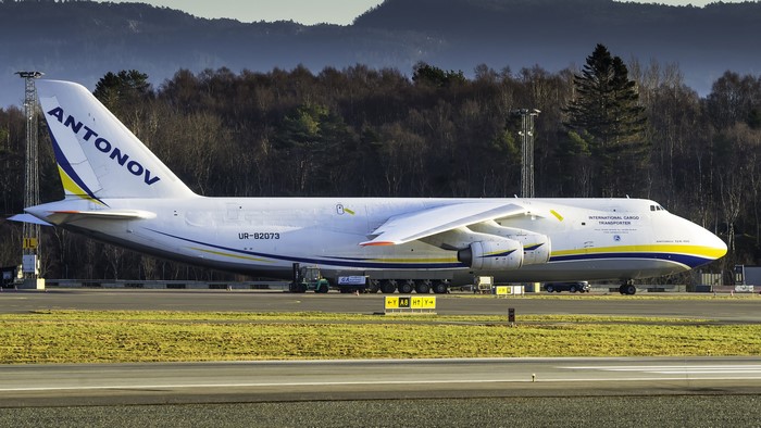 Antonov An-124 cargo plane on tarmac