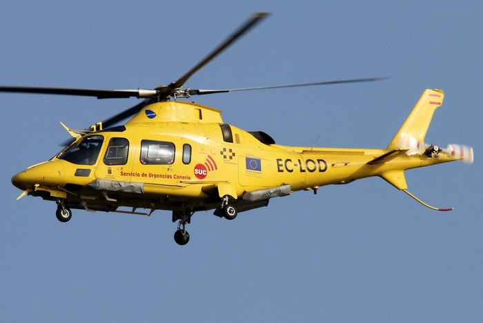 Yellow Agusta A.109E Power Helicopter EC-LOD