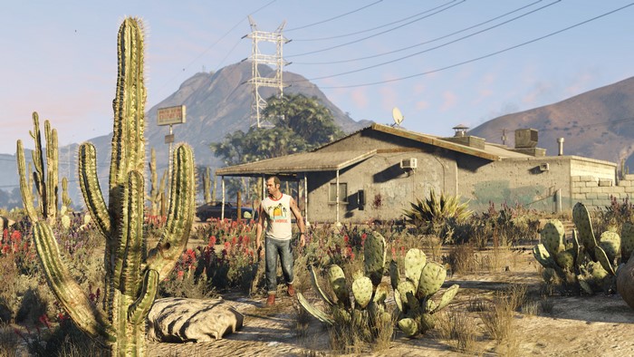 Trevor Philips from GTA 5 in a desert landscape