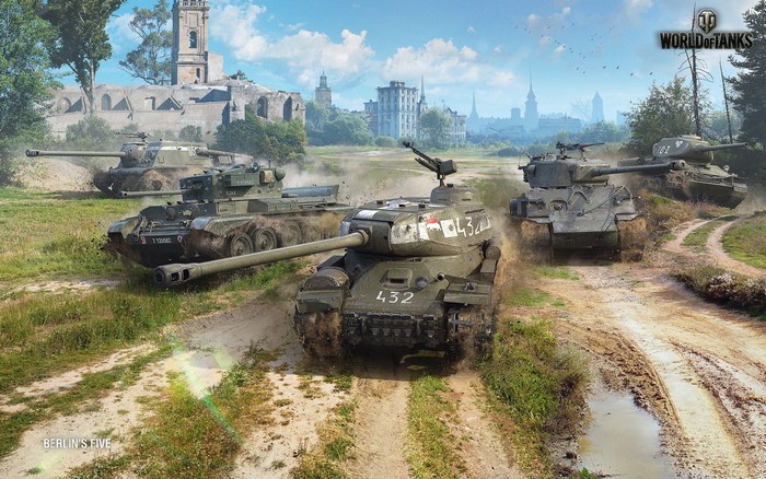 World of Tanks: Berlin's Five Tanks on a Dirt Road