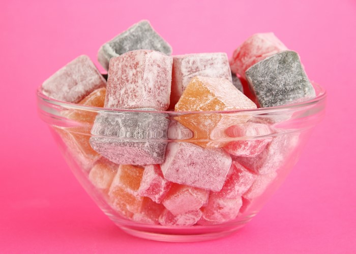4K Turkish Delight in a Glass Bowl