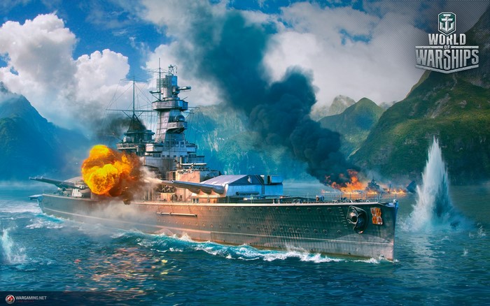 Admiral Graf Spee firing in World of Warships