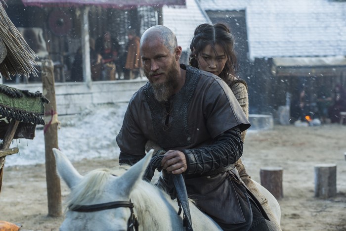 Ragnar Lothbrok from Vikings on a horse