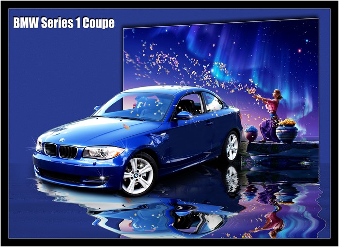 BMW 1 Series Coupe with Aurora Borealis