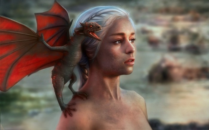 Daenerys Targaryen with a dragon from Game of Thrones