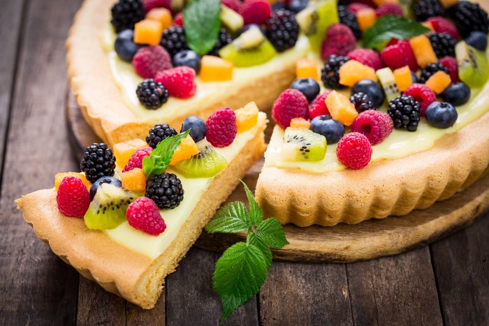 Fruit Tart with Berries and Kiwi