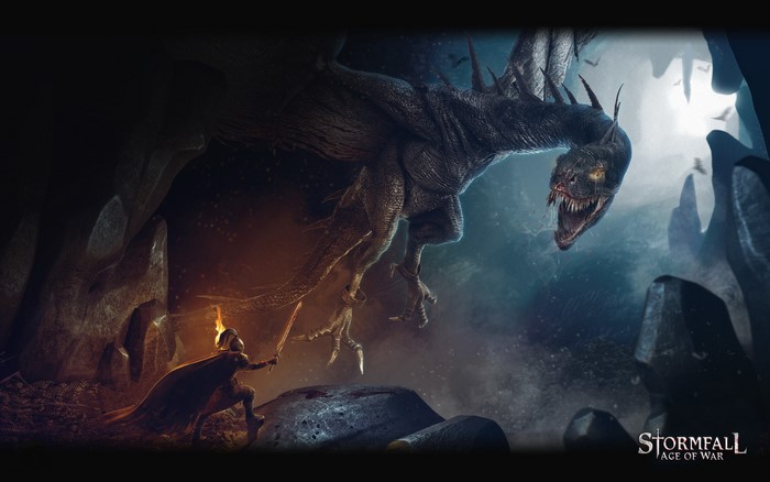 Dragon and warrior in Stormfall: Age of War