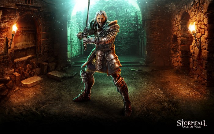 Warrior in Armor with Sword in Stormfall: Age of War