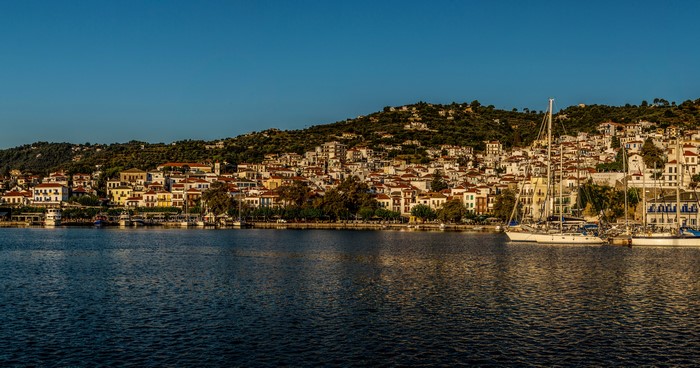 Skopelos Greece Houses Sea Marinas Coast 4K