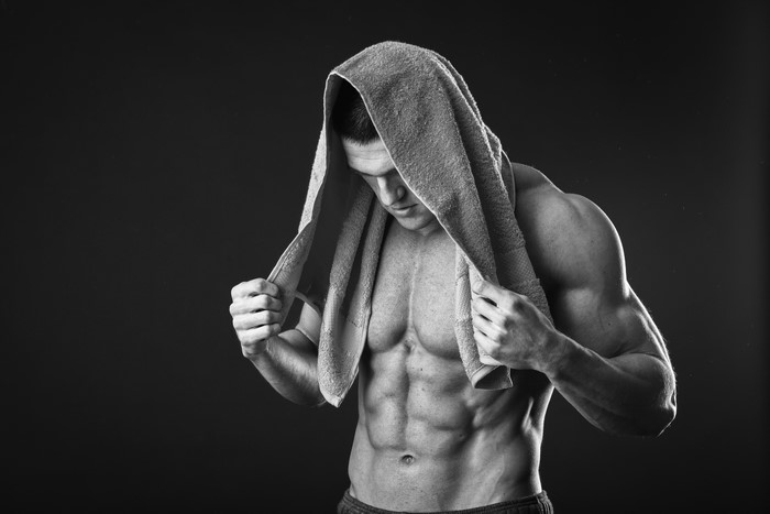 Man with towel after workout