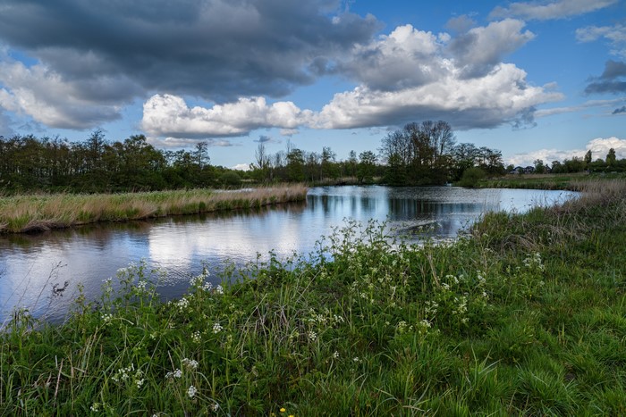 River and clouds in Twiske, Netherlands