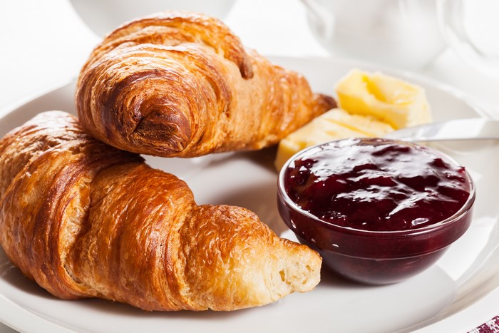 Croissants with Jam and Butter