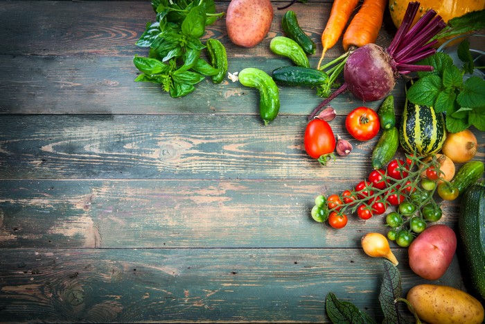 Vegetables on Wood Planks
