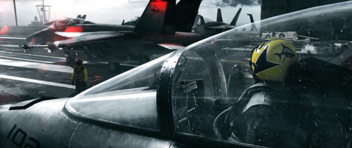Fighter jets on an aircraft carrier, Battlefield 3